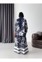 Floral Patterned Linen Hijab Double Set (Shirt & Pants) - 25041 - 6