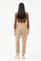 Women's Camel Italian Waist Lace-Up Lycra Velvet Trousers Size 40 - 46 - 4