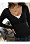 Lace Collar Buttoned Plain Basic Long Sleeve Blouse
