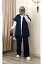 3-Piece Hijab Set with Hooded Vest and Tunic with Pocket Detail - 2