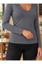 The Essential of Everyday Elegance – Women's Long Sleeve V-Neck Viscose Basic Blouse - 5