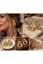 Aurea Handmade Textured Brass Geometric Earrings – 0.8 mm Brass Sheet - 3