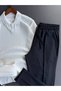 Nurse Collar Patterned Knitwear Sweater + Waffle Trousers 2-Piece Combination - 3