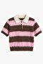 Pink Soft Textured Striped Sweater - 5