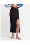 Elastic Waist High Waist Knitwear Skirt - 2