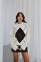 Ecru Elva Baklava Patterned Sweater