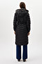 Fur Hooded Long Inflatable Women's Coat - 4