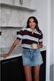 Baby Blue Soft Textured Striped Sweater - 2