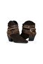 Multi Strap Western Suede Boots Dark Brown 7 cm