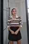 Camel Arix Striped Polo Neck Knit Sweater - 2