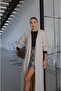 Cream Color Wool Textured Long Cardigan - 4