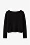 Black Wide Collar Knitted Sweater - 2
