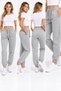 Women's Men's Unisex Regenerated Elasticated Leg Sweatpants Gray Navy Blue Black - 2