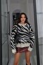 Ecru Zebra Patterned Soft Sweater