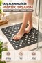 Perforated Non-Slip Bath Mat Square Bubble Design Shower Mat with Suction Cups Anthracite 54X54 cm - 5