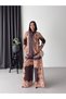 Floral Patterned Linen Hijab Double Set (Shirt & Pants) - 25042 - 3
