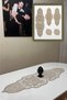 Lily 5 Piece Luxury Runner Living Room Coffee Table Cover Set French Lace Laced Dowry Set