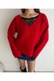 Women's lace detailed knit sweater - 2