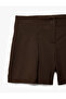 Viscose Blended Buttoned Pleated Short Shorts - 5