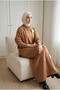 Women's Silvery Turtleneck Knitwear Tunic Long Skirt Two-Piece Set - 2