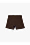 Viscose Blended Buttoned Pleated Short Shorts - 4