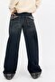 Jasika Dark Navy Blue Color Plaid Low Waist Jeans with Pocket Detail - 3