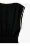 Crew Neck Sleeveless Stoned Gathered Mini Evening Dress - 7
