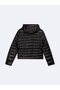 Regular Fit Inflatable Hooded Black Coat - 4