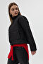 High Collar Zippered Short Inflatable Women's Coat - 2