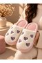 Women's Plush Teddy Bear Patterned Winter House Slippers Soft and Warm Comfortable House Slippers
