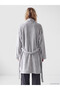 Alita City Lcw Dream Gray Plush Plain Long Sleeve Women's Dressing Gown with a Difference - 4
