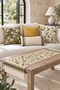 Pera Digital Printing 5-Piece Floral Green Yellow Beige Throw Pillow Cover and Runner Set Floral Modern Patterned Decorative Set Double-Sided with Hidden Zipper 4-Piece Throw Pillow Covers 1-Piece Runner
