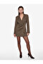 Drapeli A-Line Long Sleeve Double Breasted Collar Jacket Dress