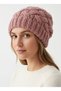 Hair Braid Patterned Soft Textured Women's Knitwear Beanie - Winter Thick Knit Beanie - 3