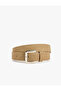 Suede Look Belt with Metal Buckle