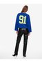Crew Neck Long Sleeve Oversized Sweatshirt with Back Print - 4
