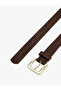 Suede Look Belt with Metal Buckle - 3