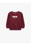 Floral Embroidered Shawl Collar Long Sleeve Sweatshirt - 3