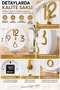 17 cm White Gold Silent Clock with Embossed Numbers, Battery Operated Round Table and Wall Clock - 5