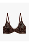 Unpadded Floral Embroidered Underwire Tulle Bra
