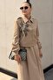 Embroidered Front Jacket Skirt Set - 3