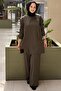 Luna Trouser Suit with Leather Shoulder Detail