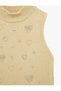 Heart Embroidered Stand Collar Sleeveless Knitwear Undershirt - 5