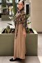 Shawl Patterned Suede Skirt Set - 2