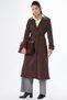 Collar Detailed Suede Trench Coat Brown - 2