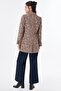 Mixed Pattern Blazer Jacket Brown - 5