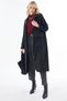 High Collar Trench Coat with Pocket Bag Black
