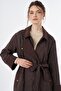Quilted Pattern Overcoat Brown - 7