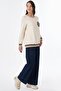 Motif Detailed Sweatshirt Cream - 3