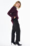Ribbed Half Fisherman Knitwear Tunic Claret Red - 5